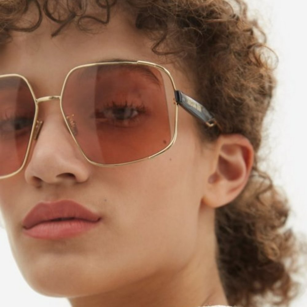BRAND NEW Dior ARCHIDIOR S1U  B0E0 Gold Pink Women Oversized Square Sunglasses